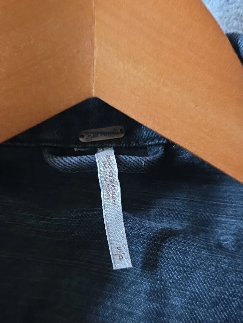 Free People Black Washed Denim Moto Jacket - Picture 3 of 3